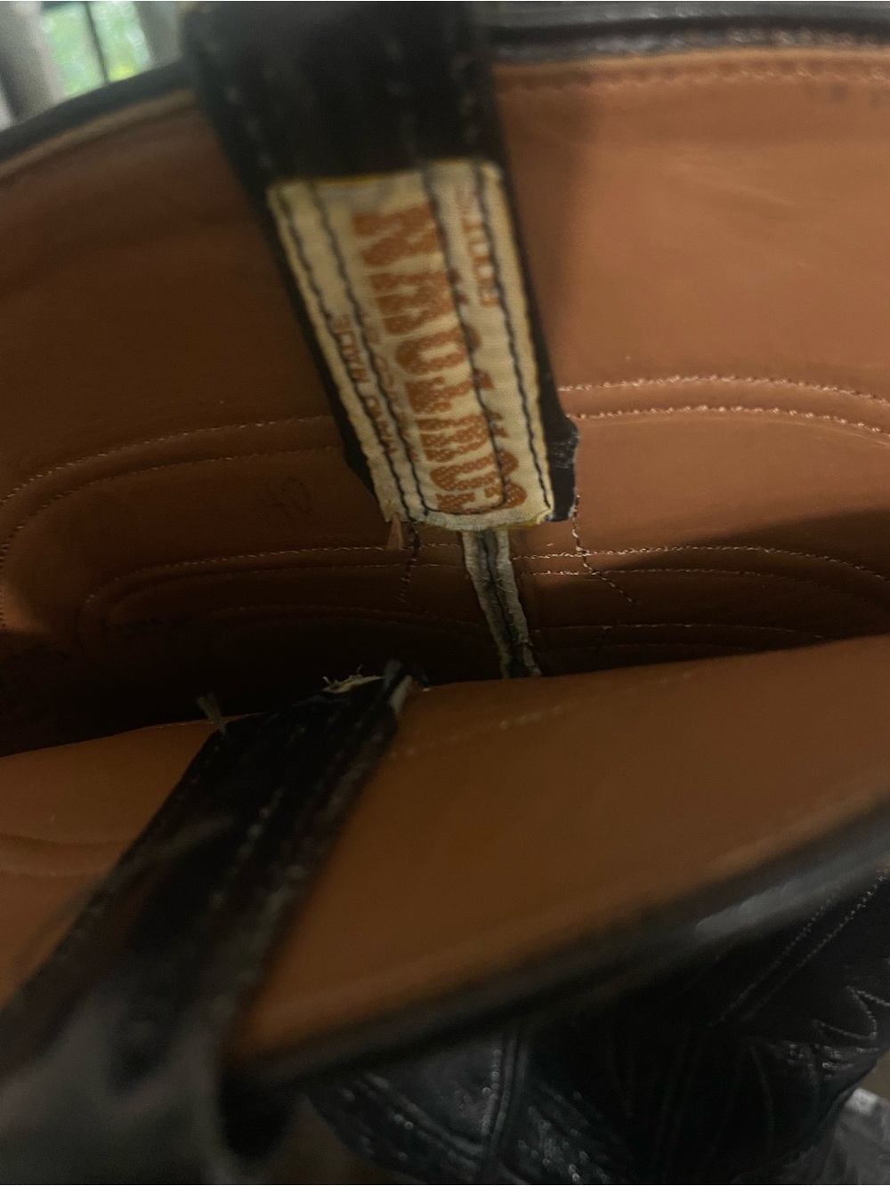 Black genuine ostrich leg cowboy boots - Picture 10 of 14